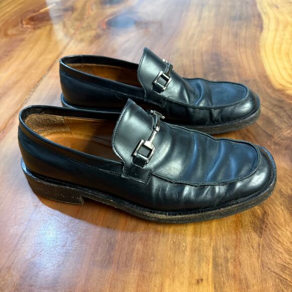 Vintage Gucci Men's Loafer Shoes Leather 8 Designer Slip on - Picture 1 of 9
